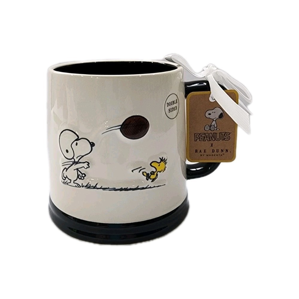 Peanuts x Rae Dunn "Go Team" Large, White Mug 2025 Brand New